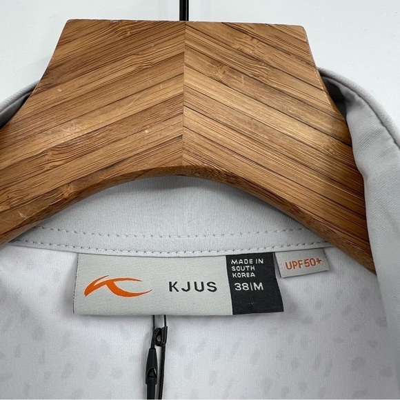 Kjus Women's Sunshine Printed Mock Neck Zip Golf Shirt Jacket in White Gray 38 M - Picture 6 of 14